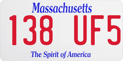 MA license plate 138UF5