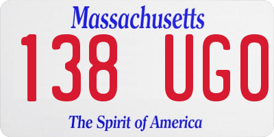 MA license plate 138UG0