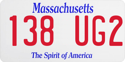 MA license plate 138UG2