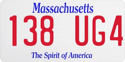 MA license plate 138UG4