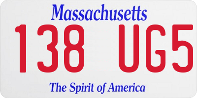 MA license plate 138UG5