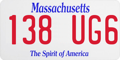 MA license plate 138UG6