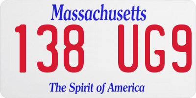 MA license plate 138UG9