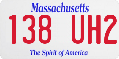 MA license plate 138UH2