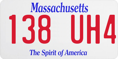MA license plate 138UH4