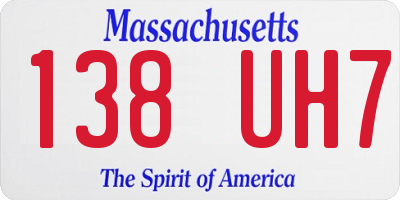 MA license plate 138UH7