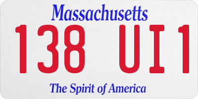 MA license plate 138UI1