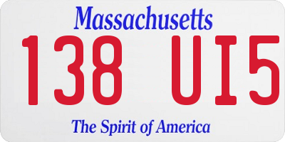 MA license plate 138UI5