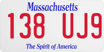 MA license plate 138UJ9