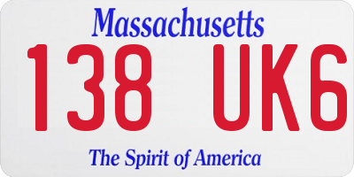 MA license plate 138UK6