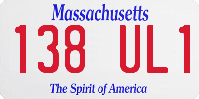 MA license plate 138UL1