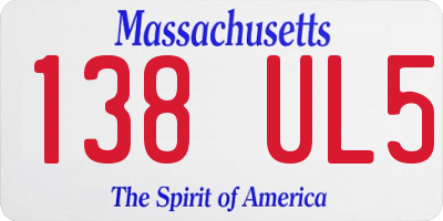 MA license plate 138UL5