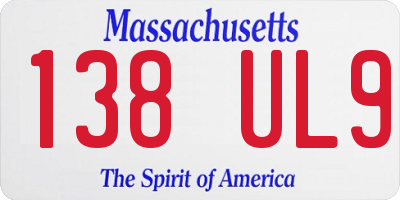 MA license plate 138UL9
