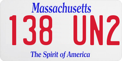 MA license plate 138UN2
