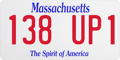 MA license plate 138UP1