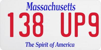 MA license plate 138UP9