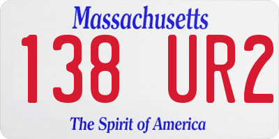 MA license plate 138UR2