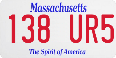 MA license plate 138UR5