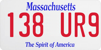 MA license plate 138UR9
