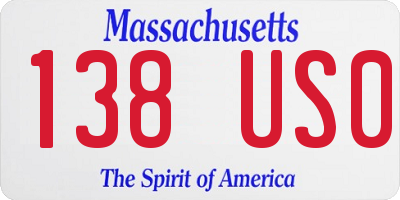 MA license plate 138US0