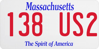 MA license plate 138US2