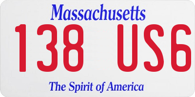 MA license plate 138US6