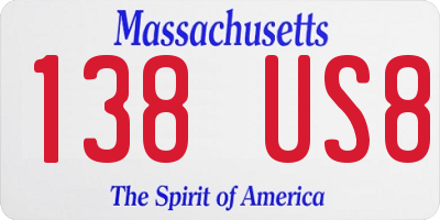 MA license plate 138US8