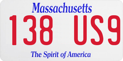 MA license plate 138US9