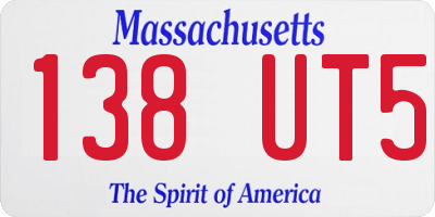 MA license plate 138UT5