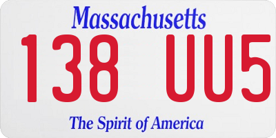 MA license plate 138UU5