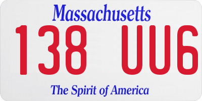 MA license plate 138UU6