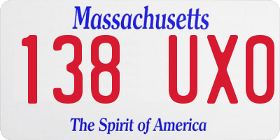 MA license plate 138UX0