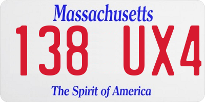 MA license plate 138UX4