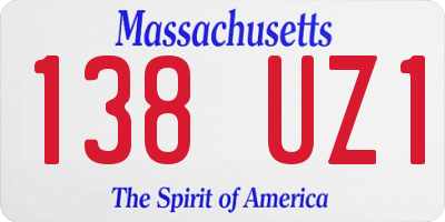 MA license plate 138UZ1