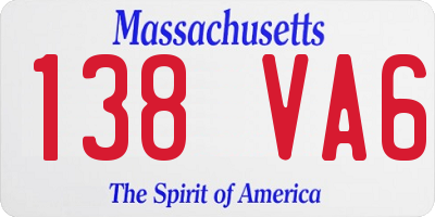 MA license plate 138VA6