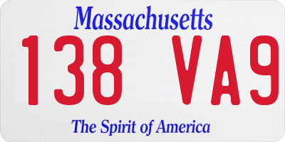 MA license plate 138VA9