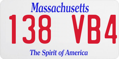 MA license plate 138VB4