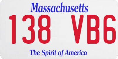 MA license plate 138VB6