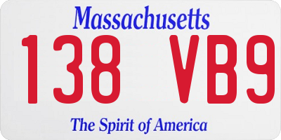 MA license plate 138VB9