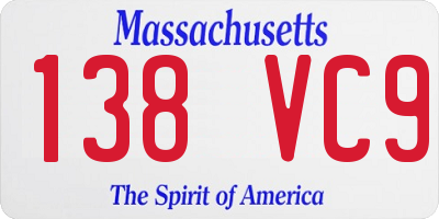 MA license plate 138VC9