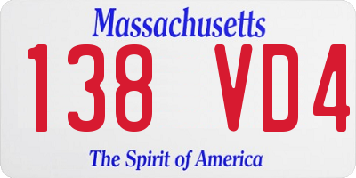 MA license plate 138VD4