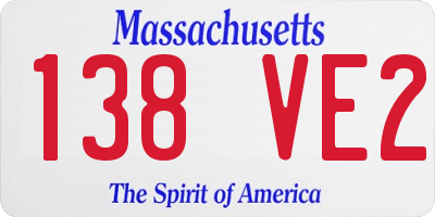 MA license plate 138VE2