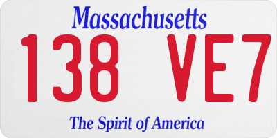 MA license plate 138VE7