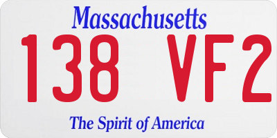 MA license plate 138VF2