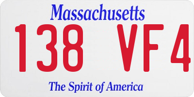 MA license plate 138VF4