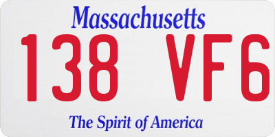 MA license plate 138VF6