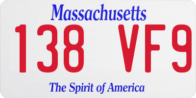 MA license plate 138VF9