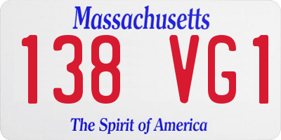 MA license plate 138VG1