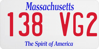 MA license plate 138VG2