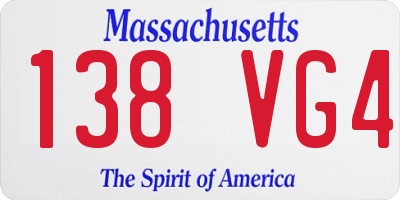 MA license plate 138VG4
